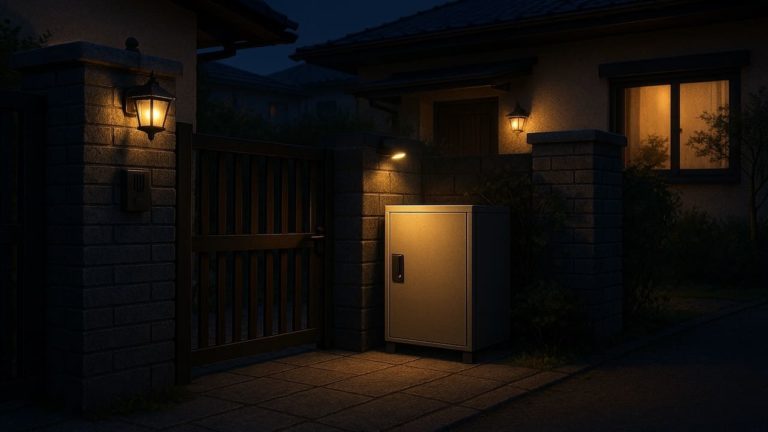 河内長野市の戸建て外構に施工された宅配ボックスのイメージ