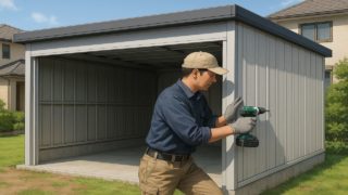 河内長野市の住宅に施工された車庫ガレージのイメージ