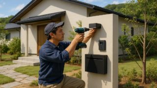 【河内長野市】門柱の価格目安|見た目だけじゃない機能的メリット 河内長野市の戸建て外構に施工された門柱のイメージ