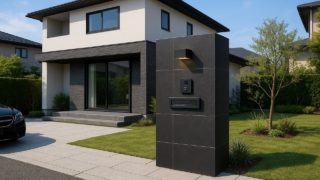 川越市の戸建て外構に施工された門柱のイメージ