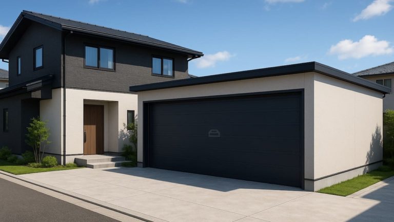 川口市の住宅に施工された車庫ガレージのイメージ