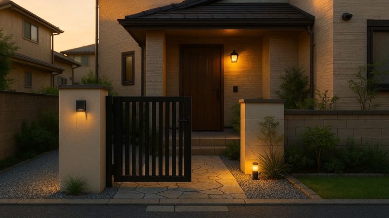 川西市の戸建て外構に施工された玄関アプローチのイメージ