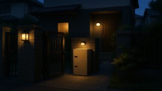 川西市の戸建て外構に施工された宅配ボックスのイメージ