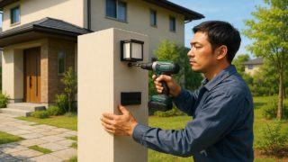 川西市の戸建て外構に施工された門柱のイメージ