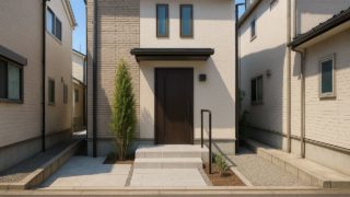 川崎市の戸建て外構に施工された玄関アプローチのイメージ