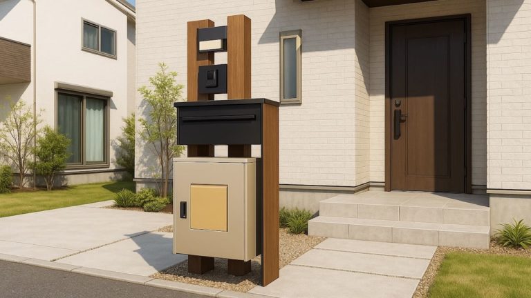 川崎市の戸建て外構に施工された宅配ボックスのイメージ