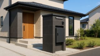 君津市の戸建て外構に施工された宅配ボックスのイメージ
