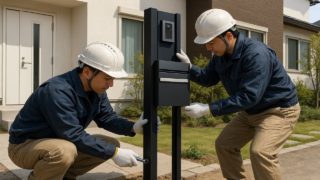 【木更津市】門柱の価格目安|よくある失敗とその回避法 木更津市の戸建て外構に施工された門柱のイメージ