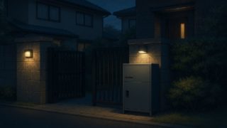 神戸市の戸建て外構に施工された宅配ボックスのイメージ