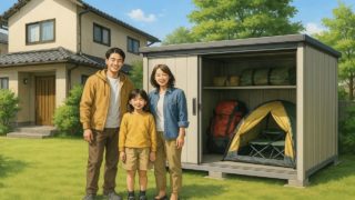 高知県の住宅に施工された屋外用物置イメージ