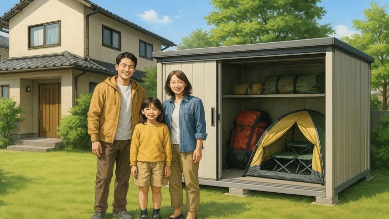 高知県の住宅に施工された屋外用物置イメージ