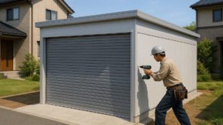 小平市の住宅に施工された車庫ガレージのイメージ