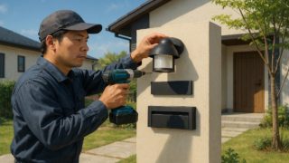 小平市の戸建て外構に施工された門柱のイメージ