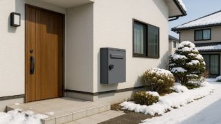 甲府市の戸建て外構に施工された宅配ボックスのイメージ