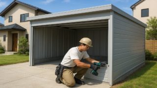 【小金井市】車庫ガレージの工事総額|追加費用が発生した体験談 小金井市の住宅に施工された車庫ガレージのイメージ