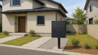【小牧市】宅配ボックスの費用相場|失敗しないサイズ選び 小牧市の戸建て外構に施工された宅配ボックスのイメージ