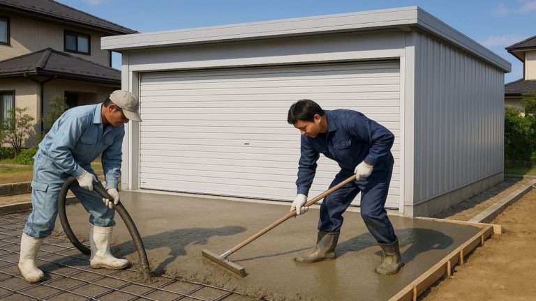 小牧市の住宅に施工された車庫ガレージのイメージ