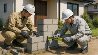 江南市の戸建て外構に施工された門柱のイメージ