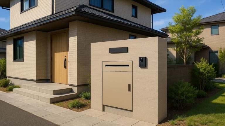 鴻巣市の戸建て外構に施工された宅配ボックスのイメージ