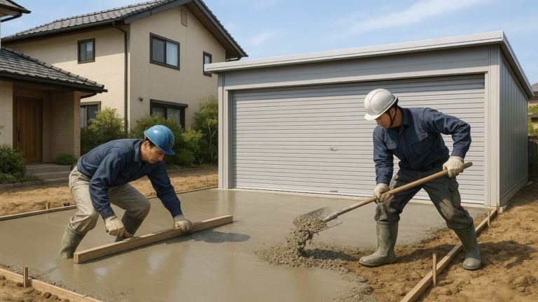 鴻巣市の住宅に施工された車庫ガレージのイメージ