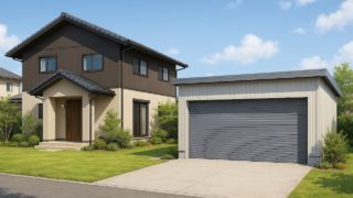 【郡山市】車庫ガレージの相場ガイド|スタイリッシュに配色するコツ 郡山市の住宅に施工された車庫ガレージのイメージ