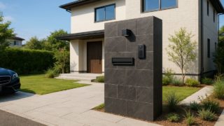 熊谷市の戸建て外構に施工された門柱のイメージ