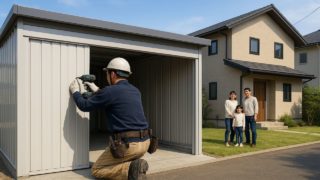 国立市の住宅に施工された車庫ガレージのイメージ