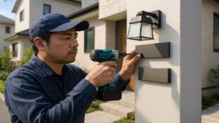 国立市の戸建て外構に施工された門柱のイメージ