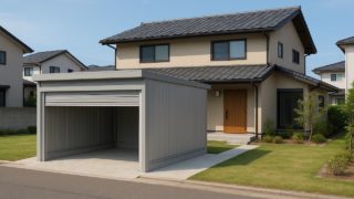 【倉敷市】車庫ガレージの費用と騒音対策|安くできる近隣トラブル回避 倉敷市の住宅に施工された車庫ガレージのイメージ
