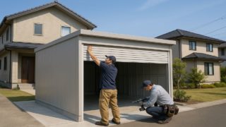草津市の住宅に施工された車庫ガレージのイメージ