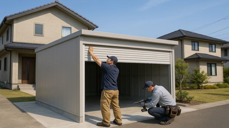 草津市の住宅に施工された車庫ガレージのイメージ