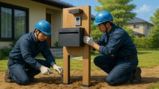 【草津市】門柱の費用感|メンテナンスが簡単になるヒント 草津市の戸建て外構に施工された門柱のイメージ