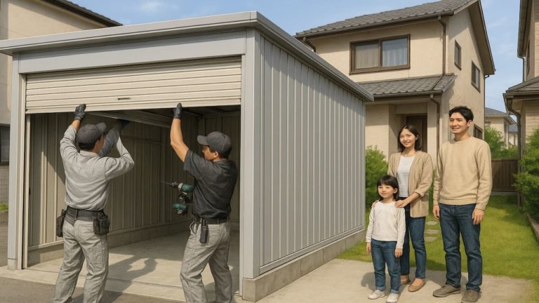 町田市の住宅に施工された車庫ガレージのイメージ