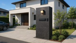 前橋市の戸建て外構に施工された門柱のイメージ