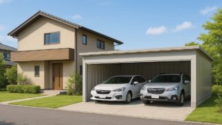 丸亀市の住宅に施工された車庫ガレージのイメージ