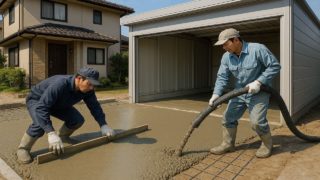 【松戸市】車庫ガレージの費用と耐久|コスパ最適化の考え方 松戸市の住宅に施工された車庫ガレージのイメージ