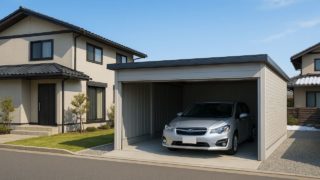 松江市の住宅に施工された車庫ガレージのイメージ