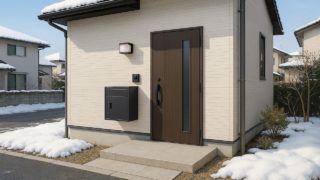 松本市の戸建て外構に施工された宅配ボックスのイメージ