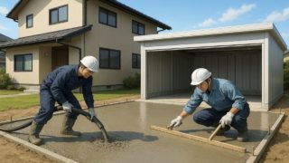 松阪市の住宅に施工された車庫ガレージのイメージ