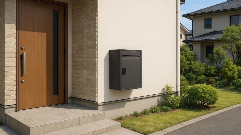 松山市の戸建て外構に施工された宅配ボックスのイメージ