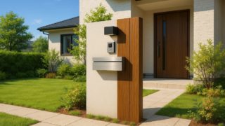 松山市の戸建て外構に施工された門柱のイメージ