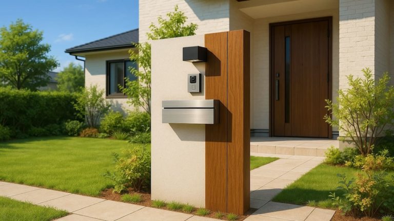 松山市の戸建て外構に施工された門柱のイメージ