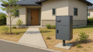 【三重県】宅配ボックスの目安費用|暮らしの満足度が上がる選び方 三重県の戸建て外構に施工された宅配ボックスのイメージ