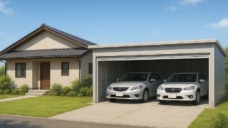 【南アルプス市】車庫ガレージの費用別おすすめプラン|失敗しない美観づくり 南アルプス市の住宅に施工された車庫ガレージのイメージ