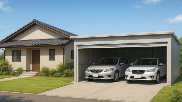 南アルプス市の住宅に施工された車庫ガレージのイメージ