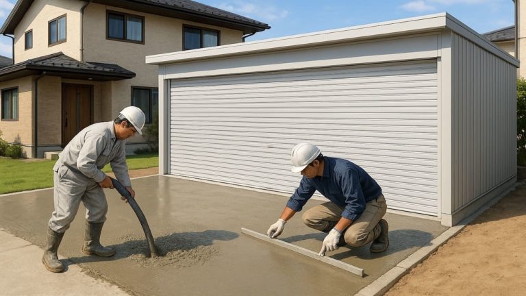 三郷市の住宅に施工された車庫ガレージのイメージ