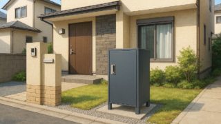 三鷹市の戸建て外構に施工された宅配ボックスのイメージ