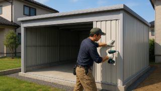 【三鷹市】車庫ガレージの費用を安くする|長持ちメンテの習慣 三鷹市の住宅に施工された車庫ガレージのイメージ