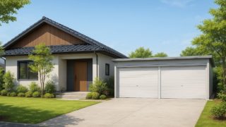 水戸市の住宅に施工された車庫ガレージのイメージ