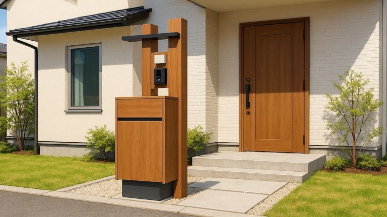 宮城県の戸建て外構に施工された宅配ボックスのイメージ